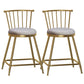 Glam Backrest Armless Counter Stool Iron Bar Stool with Velvet Cushion and Pedal for Cafe Gray 2 Piece Set Short Stool(22"H) Clearhalo 'Bar Furniture' 'Bar Stools' 'bar_stools' 'furn' 'furn_bar_stools' 'Furniture' 'Kitchen & Dining Furniture' 6395522