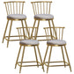 Glam Backrest Armless Counter Stool Iron Bar Stool with Velvet Cushion and Pedal for Cafe Gray 4 Piece Set Short Stool(22"H) Clearhalo 'Bar Furniture' 'Bar Stools' 'bar_stools' 'furn' 'furn_bar_stools' 'Furniture' 'Kitchen & Dining Furniture' 6395524