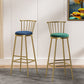 Glam Backrest Armless Counter Stool Iron Bar Stool with Velvet Cushion and Pedal for Cafe Clearhalo 'Bar Furniture' 'Bar Stools' 'bar_stools' 'furn' 'furn_bar_stools' 'Furniture' 'Kitchen & Dining Furniture' 6395529