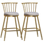 Glam Backrest Armless Counter Stool Iron Bar Stool with Velvet Cushion and Pedal for Cafe Gray 2 Piece Set Counter Stool(26"H) Clearhalo 'Bar Furniture' 'Bar Stools' 'bar_stools' 'furn' 'furn_bar_stools' 'Furniture' 'Kitchen & Dining Furniture' 6395531