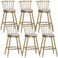 Glam Backrest Armless Counter Stool Iron Bar Stool with Velvet Cushion and Pedal for Cafe Gray 6 Piece Set Counter Stool(26"H) Clearhalo 'Bar Furniture' 'Bar Stools' 'bar_stools' 'furn' 'furn_bar_stools' 'Furniture' 'Kitchen & Dining Furniture' 6395533
