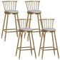 Glam Backrest Armless Counter Stool Iron Bar Stool with Velvet Cushion and Pedal for Cafe Gray 4 Piece Set Bar Stool(30"H) Clearhalo 'Bar Furniture' 'Bar Stools' 'bar_stools' 'furn' 'furn_bar_stools' 'Furniture' 'Kitchen & Dining Furniture' 6395537