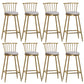 Glam Backrest Armless Counter Stool Iron Bar Stool with Velvet Cushion and Pedal for Cafe Gray 8 Piece Set Bar Stool(30"H) Clearhalo 'Bar Furniture' 'Bar Stools' 'bar_stools' 'furn' 'furn_bar_stools' 'Furniture' 'Kitchen & Dining Furniture' 6395539