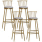 Glam Backrest Armless Counter Stool Iron Bar Stool with Velvet Cushion and Pedal for Cafe Gray 4 Piece Set Bar Stool(33"H) Clearhalo 'Bar Furniture' 'Bar Stools' 'bar_stools' 'furn' 'furn_bar_stools' 'Furniture' 'Kitchen & Dining Furniture' 6395542