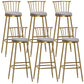 Glam Backrest Armless Counter Stool Iron Bar Stool with Velvet Cushion and Pedal for Cafe Gray 6 Piece Set Bar Stool(33"H) Clearhalo 'Bar Furniture' 'Bar Stools' 'bar_stools' 'furn' 'furn_bar_stools' 'Furniture' 'Kitchen & Dining Furniture' 6395543