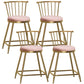 Glam Backrest Armless Counter Stool Iron Bar Stool with Velvet Cushion and Pedal for Cafe Pink 4 Piece Set Short Stool(22"H) Clearhalo 'Bar Furniture' 'Bar Stools' 'bar_stools' 'furn' 'furn_bar_stools' 'Furniture' 'Kitchen & Dining Furniture' 6395552