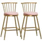 Glam Backrest Armless Counter Stool Iron Bar Stool with Velvet Cushion and Pedal for Cafe Pink 2 Piece Set Counter Stool(26"H) Clearhalo 'Bar Furniture' 'Bar Stools' 'bar_stools' 'furn' 'furn_bar_stools' 'Furniture' 'Kitchen & Dining Furniture' 6395556