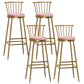 Glam Backrest Armless Counter Stool Iron Bar Stool with Velvet Cushion and Pedal for Cafe Pink 4 Piece Set Bar Stool(33"H) Clearhalo 'Bar Furniture' 'Bar Stools' 'bar_stools' 'furn' 'furn_bar_stools' 'Furniture' 'Kitchen & Dining Furniture' 6395567