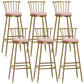 Glam Backrest Armless Counter Stool Iron Bar Stool with Velvet Cushion and Pedal for Cafe Pink 6 Piece Set Bar Stool(33"H) Clearhalo 'Bar Furniture' 'Bar Stools' 'bar_stools' 'furn' 'furn_bar_stools' 'Furniture' 'Kitchen & Dining Furniture' 6395568