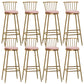 Glam Backrest Armless Counter Stool Iron Bar Stool with Velvet Cushion and Pedal for Cafe Pink 8 Piece Set Bar Stool(33"H) Clearhalo 'Bar Furniture' 'Bar Stools' 'bar_stools' 'furn' 'furn_bar_stools' 'Furniture' 'Kitchen & Dining Furniture' 6395569
