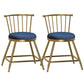 Glam Backrest Armless Counter Stool Iron Bar Stool with Velvet Cushion and Pedal for Cafe Blue 2 Piece Set Short Stool(18"H) Clearhalo 'Bar Furniture' 'Bar Stools' 'bar_stools' 'furn' 'furn_bar_stools' 'Furniture' 'Kitchen & Dining Furniture' 6395571