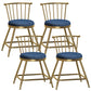 Glam Backrest Armless Counter Stool Iron Bar Stool with Velvet Cushion and Pedal for Cafe Blue 4 Piece Set Short Stool(18"H) Clearhalo 'Bar Furniture' 'Bar Stools' 'bar_stools' 'furn' 'furn_bar_stools' 'Furniture' 'Kitchen & Dining Furniture' 6395572