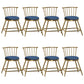 Glam Backrest Armless Counter Stool Iron Bar Stool with Velvet Cushion and Pedal for Cafe Blue 8 Piece Set Short Stool(18"H) Clearhalo 'Bar Furniture' 'Bar Stools' 'bar_stools' 'furn' 'furn_bar_stools' 'Furniture' 'Kitchen & Dining Furniture' 6395574