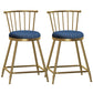Glam Backrest Armless Counter Stool Iron Bar Stool with Velvet Cushion and Pedal for Cafe Blue 2 Piece Set Short Stool(22"H) Clearhalo 'Bar Furniture' 'Bar Stools' 'bar_stools' 'furn' 'furn_bar_stools' 'Furniture' 'Kitchen & Dining Furniture' 6395576