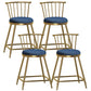 Glam Backrest Armless Counter Stool Iron Bar Stool with Velvet Cushion and Pedal for Cafe Blue 4 Piece Set Short Stool(22"H) Clearhalo 'Bar Furniture' 'Bar Stools' 'bar_stools' 'furn' 'furn_bar_stools' 'Furniture' 'Kitchen & Dining Furniture' 6395577