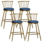 Glam Backrest Armless Counter Stool Iron Bar Stool with Velvet Cushion and Pedal for Cafe Blue 4 Piece Set Counter Stool(26"H) Clearhalo 'Bar Furniture' 'Bar Stools' 'bar_stools' 'furn' 'furn_bar_stools' 'Furniture' 'Kitchen & Dining Furniture' 6395582