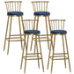Glam Backrest Armless Counter Stool Iron Bar Stool with Velvet Cushion and Pedal for Cafe Blue 4 Piece Set Bar Stool(33"H) Clearhalo 'Bar Furniture' 'Bar Stools' 'bar_stools' 'furn' 'furn_bar_stools' 'Furniture' 'Kitchen & Dining Furniture' 6395592
