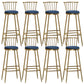 Glam Backrest Armless Counter Stool Iron Bar Stool with Velvet Cushion and Pedal for Cafe Blue 8 Piece Set Bar Stool(33"H) Clearhalo 'Bar Furniture' 'Bar Stools' 'bar_stools' 'furn' 'furn_bar_stools' 'Furniture' 'Kitchen & Dining Furniture' 6395594