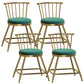Glam Backrest Armless Counter Stool Iron Bar Stool with Velvet Cushion and Pedal for Cafe Green 4 Piece Set Short Stool(18"H) Clearhalo 'Bar Furniture' 'Bar Stools' 'bar_stools' 'furn' 'furn_bar_stools' 'Furniture' 'Kitchen & Dining Furniture' 6395597