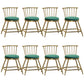 Glam Backrest Armless Counter Stool Iron Bar Stool with Velvet Cushion and Pedal for Cafe Green 8 Piece Set Short Stool(18"H) Clearhalo 'Bar Furniture' 'Bar Stools' 'bar_stools' 'furn' 'furn_bar_stools' 'Furniture' 'Kitchen & Dining Furniture' 6395599