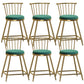 Glam Backrest Armless Counter Stool Iron Bar Stool with Velvet Cushion and Pedal for Cafe Green 6 Piece Set Short Stool(22"H) Clearhalo 'Bar Furniture' 'Bar Stools' 'bar_stools' 'furn' 'furn_bar_stools' 'Furniture' 'Kitchen & Dining Furniture' 6395603
