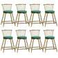 Glam Backrest Armless Counter Stool Iron Bar Stool with Velvet Cushion and Pedal for Cafe Green 8 Piece Set Short Stool(22"H) Clearhalo 'Bar Furniture' 'Bar Stools' 'bar_stools' 'furn' 'furn_bar_stools' 'Furniture' 'Kitchen & Dining Furniture' 6395604