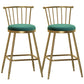 Glam Backrest Armless Counter Stool Iron Bar Stool with Velvet Cushion and Pedal for Cafe Green 2 Piece Set Counter Stool(26"H) Clearhalo 'Bar Furniture' 'Bar Stools' 'bar_stools' 'furn' 'furn_bar_stools' 'Furniture' 'Kitchen & Dining Furniture' 6395606