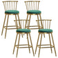 Glam Backrest Armless Counter Stool Iron Bar Stool with Velvet Cushion and Pedal for Cafe Green 4 Piece Set Counter Stool(26"H) Clearhalo 'Bar Furniture' 'Bar Stools' 'bar_stools' 'furn' 'furn_bar_stools' 'Furniture' 'Kitchen & Dining Furniture' 6395607