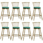 Glam Backrest Armless Counter Stool Iron Bar Stool with Velvet Cushion and Pedal for Cafe Green 8 Piece Set Counter Stool(26"H) Clearhalo 'Bar Furniture' 'Bar Stools' 'bar_stools' 'furn' 'furn_bar_stools' 'Furniture' 'Kitchen & Dining Furniture' 6395609