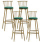 Glam Backrest Armless Counter Stool Iron Bar Stool with Velvet Cushion and Pedal for Cafe Green 4 Piece Set Bar Stool(33"H) Clearhalo 'Bar Furniture' 'Bar Stools' 'bar_stools' 'furn' 'furn_bar_stools' 'Furniture' 'Kitchen & Dining Furniture' 6395617