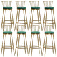 Glam Backrest Armless Counter Stool Iron Bar Stool with Velvet Cushion and Pedal for Cafe Green 8 Piece Set Bar Stool(33"H) Clearhalo 'Bar Furniture' 'Bar Stools' 'bar_stools' 'furn' 'furn_bar_stools' 'Furniture' 'Kitchen & Dining Furniture' 6395619