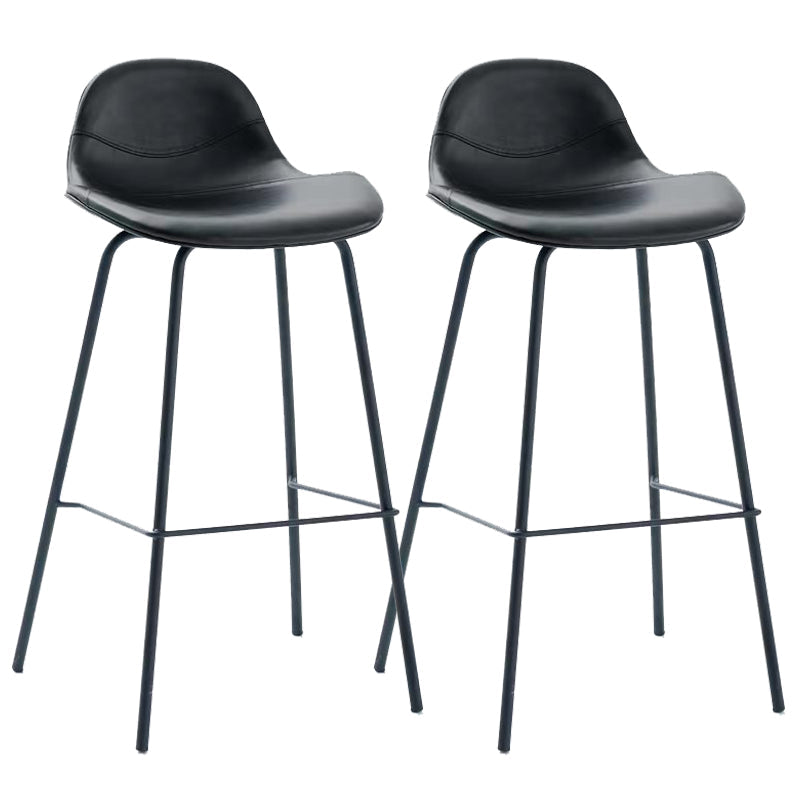 Taburete de bar moderno con respaldo, taburete de hierro con cojín de cuero para comedor