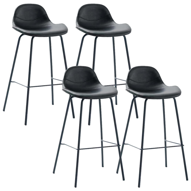 Taburete de bar moderno con respaldo, taburete de hierro con cojín de cuero para comedor