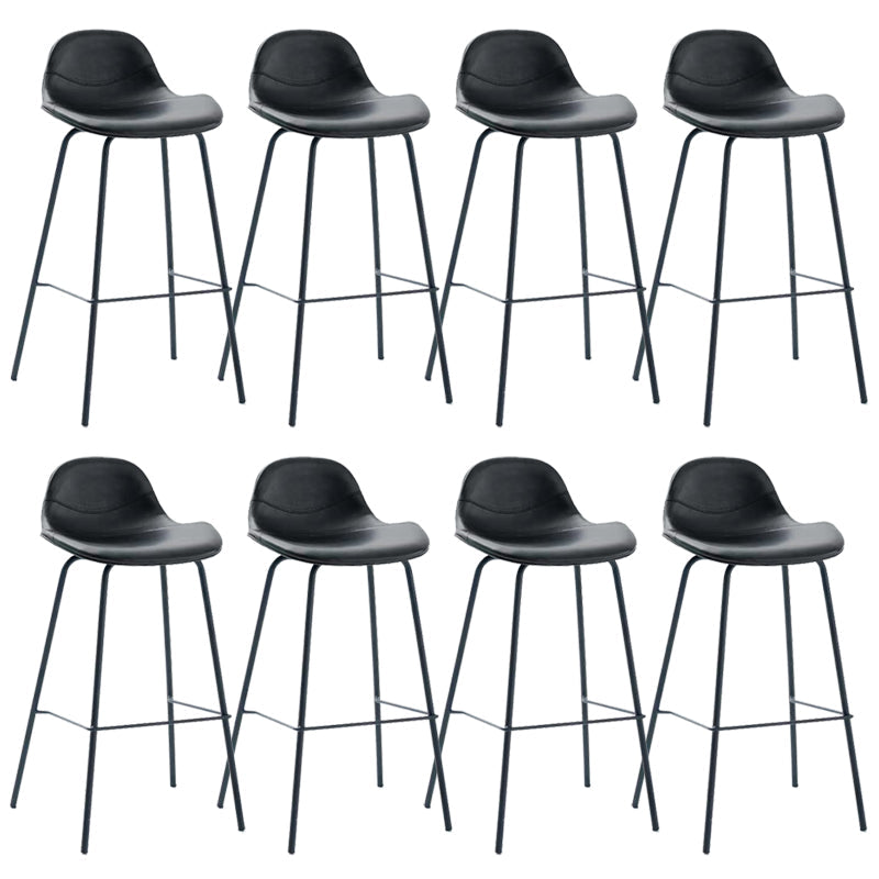 Taburete de bar moderno con respaldo, taburete de hierro con cojín de cuero para comedor