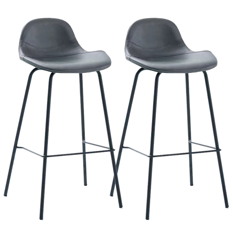 Taburete de bar moderno con respaldo, taburete de hierro con cojín de cuero para comedor