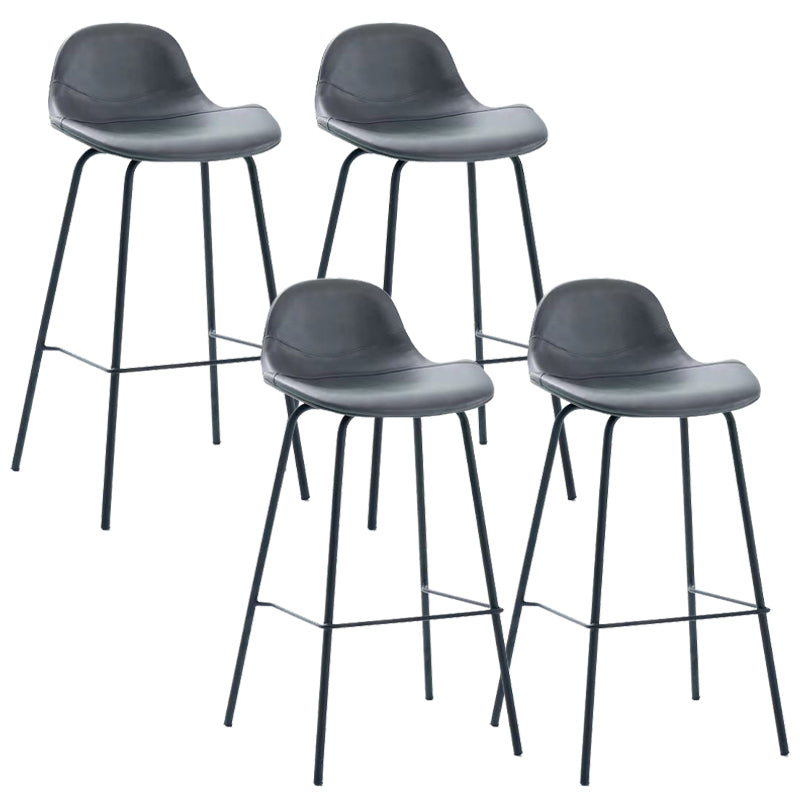 Taburete de bar moderno con respaldo, taburete de hierro con cojín de cuero para comedor