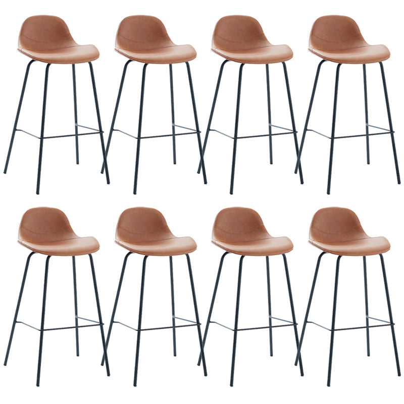 Taburete de bar moderno con respaldo, taburete de hierro con cojín de cuero para comedor
