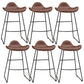 Industrial Faux Leather Bar Stools Metal Barstool in Black and Brown