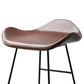 Industrial Faux Leather Bar Stools Metal Barstool in Black and Brown