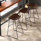 Industrial Faux Leather Bar Stools Metal Barstool in Black and Brown