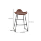 Industrial Faux Leather Bar Stools Metal Barstool in Black and Brown