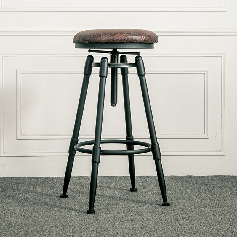 Adjustable Height Bar Stools Industrial Barstool with Metal Legs Clearhalo 'Bar Furniture' 'Bar Stools' 'bar_stools' 'furn' 'furn_bar_stools' 'Furniture' 'Kitchen & Dining Furniture' 6395721