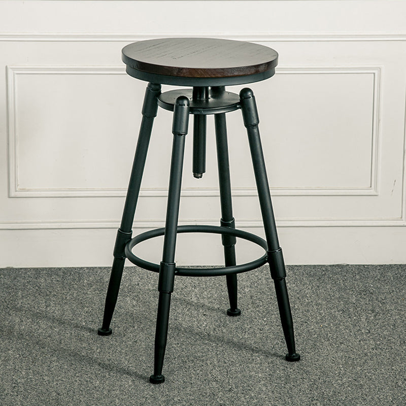 Adjustable Height Bar Stools Industrial Barstool with Metal Legs Clearhalo 'Bar Furniture' 'Bar Stools' 'bar_stools' 'furn' 'furn_bar_stools' 'Furniture' 'Kitchen & Dining Furniture' 6395723