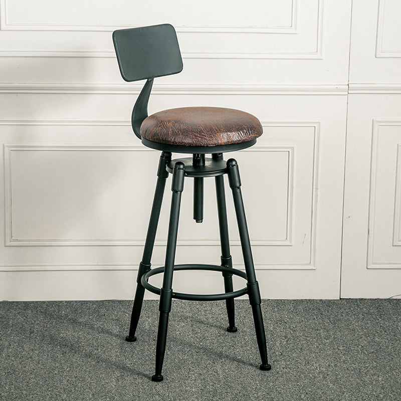 Adjustable Height Bar Stools Industrial Barstool with Metal Legs Clearhalo 'Bar Furniture' 'Bar Stools' 'bar_stools' 'furn' 'furn_bar_stools' 'Furniture' 'Kitchen & Dining Furniture' 6395726