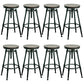 Adjustable Height Bar Stools Industrial Barstool with Metal Legs 8 Piece Set Backless Non-Upholstered Clearhalo 'Bar Furniture' 'Bar Stools' 'bar_stools' 'furn' 'furn_bar_stools' 'Furniture' 'Kitchen & Dining Furniture' 6395735