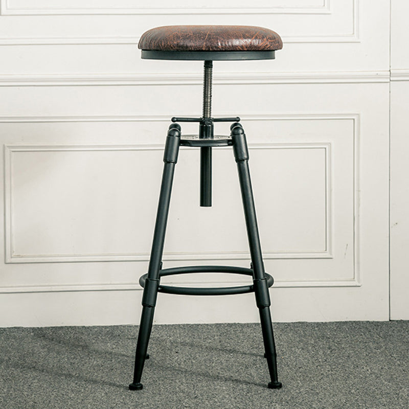 Adjustable Height Bar Stools Industrial Barstool with Metal Legs Clearhalo 'Bar Furniture' 'Bar Stools' 'bar_stools' 'furn' 'furn_bar_stools' 'Furniture' 'Kitchen & Dining Furniture' 6395739