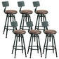 Adjustable Height Bar Stools Industrial Barstool with Metal Legs 6 Piece Set Low Back Upholstered Clearhalo 'Bar Furniture' 'Bar Stools' 'bar_stools' 'furn' 'furn_bar_stools' 'Furniture' 'Kitchen & Dining Furniture' 6395741