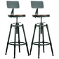 Adjustable Height Bar Stools Industrial Barstool with Metal Legs 2 Piece Set Low Back Non-Upholstered Clearhalo 'Bar Furniture' 'Bar Stools' 'bar_stools' 'furn' 'furn_bar_stools' 'Furniture' 'Kitchen & Dining Furniture' 6395743