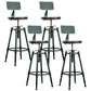 Adjustable Height Bar Stools Industrial Barstool with Metal Legs 4 Piece Set Low Back Non-Upholstered Clearhalo 'Bar Furniture' 'Bar Stools' 'bar_stools' 'furn' 'furn_bar_stools' 'Furniture' 'Kitchen & Dining Furniture' 6395744