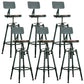 Adjustable Height Bar Stools Industrial Barstool with Metal Legs 6 Piece Set Low Back Non-Upholstered Clearhalo 'Bar Furniture' 'Bar Stools' 'bar_stools' 'furn' 'furn_bar_stools' 'Furniture' 'Kitchen & Dining Furniture' 6395745